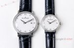 Swiss Replica Blancpain Villeret Ultraplate Lovers watch Diamond Bezel White Dial